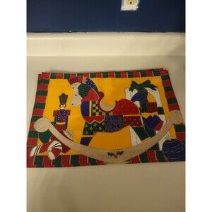 Cloth Christmas Table Placemats, Set of 6 Holiday Placemats for Xmas Novelty